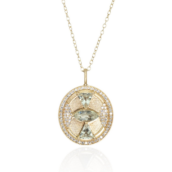 Copia Green Amethyst Bowtie Pendant Necklace