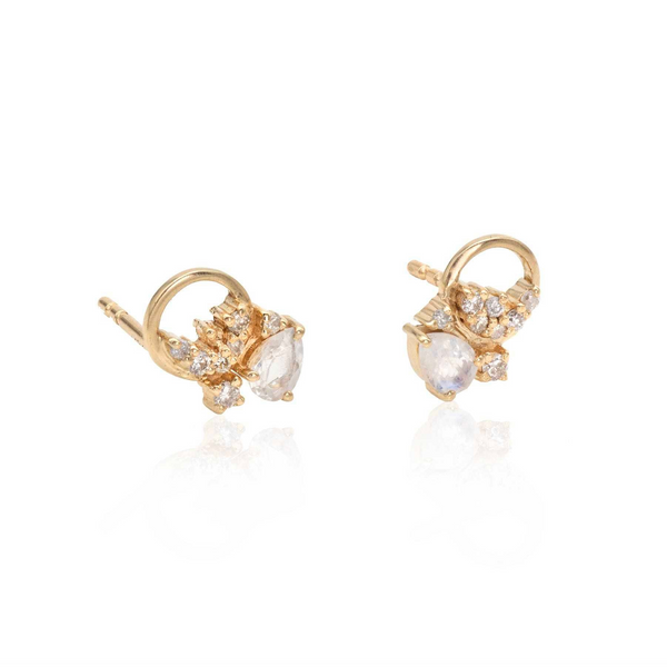 Gaia Studs Moonstone