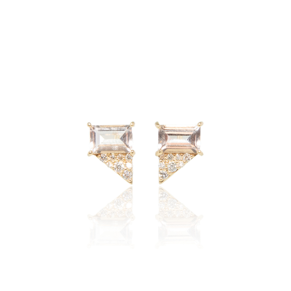 Niji Morganite Studs