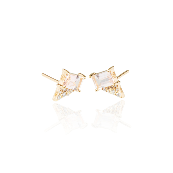 Niji Morganite Studs