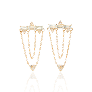 Saras Crown Green Amethyst Earrings