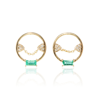 Solongi Emerald Drape Studs