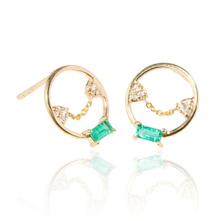 Solongi Emerald Drape Studs