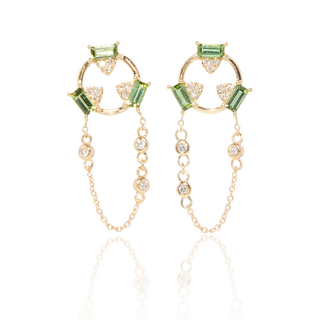 Ziazan Green Tourmaline Cascade Earrings