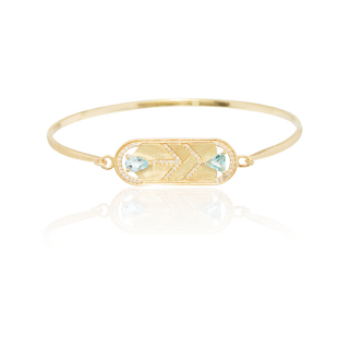 Arinna Aquamarine Chevron Bangle