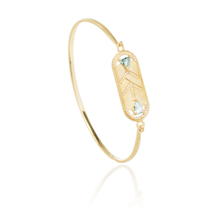 Arinna Aquamarine Chevron Bangle