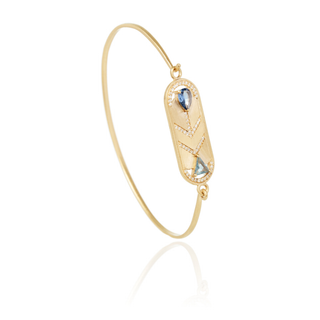 Arinna Blue Sapphire Chevron Bangle