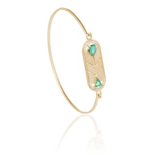Arinna Emerald Chevron Bangle