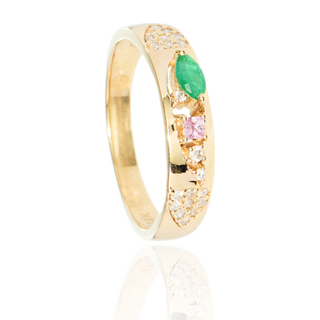Baba Emerald & Pink Sapphire Ring