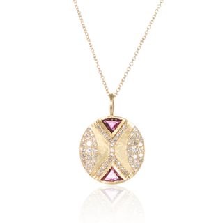 Ezili Pink Tourmaline Hourglass Pendant Necklace
