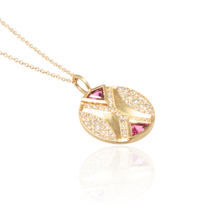 Ezili Pink Tourmaline Hourglass Pendant Necklace
