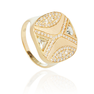 Flora Green Amethyst Cushion Ring