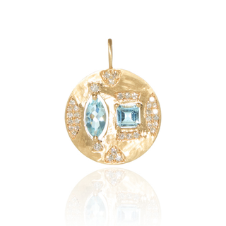 Lakshmi Acquamarine Medallion Pendant