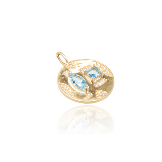 Lakshmi Acquamarine Medallion Pendant