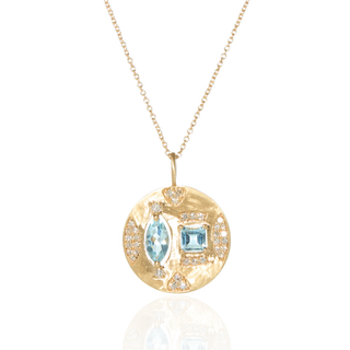 Lakshmi Acquamarine Medallion Pendant Necklace