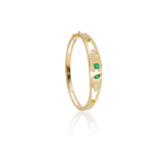 Anahita Emerald Shield Bangle
