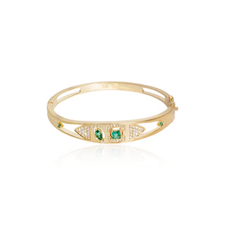 Anahita Emerald Shield Bangle