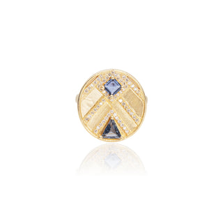Anya Blue Sapphire Chevron Ring
