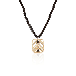 Anya Smoky Quartz Chevron Beaded Necklace