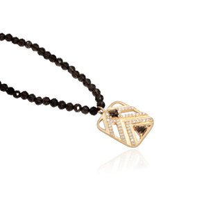 Anya Smoky Quartz Chevron Beaded Necklace