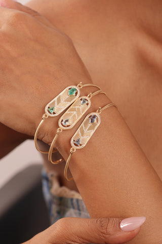 Arinna Emerald Chevron Bangle