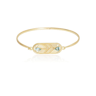 Arinna Aquamarine Chevron Bangle