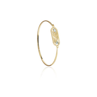 Arinna Aquamarine Chevron Bangle