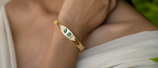 Anahita Emerald Shield Bangle