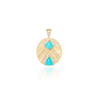 Etain Turquoise Chevron Pendant
