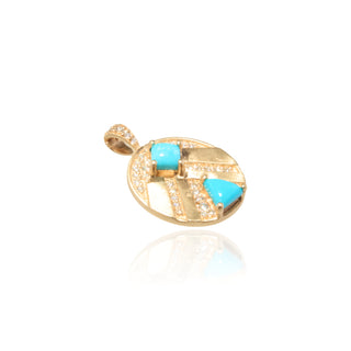 Etain Turquoise Chevron Pendant