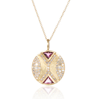 Ezili Pink Tourmaline Hourglass Pendant Necklace