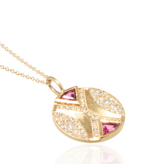 Ezili Pink Tourmaline Hourglass Pendant Necklace