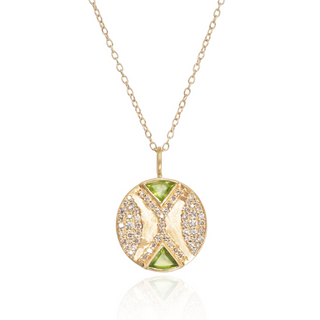 Ezili Peridot Hourglass Pendant Necklace