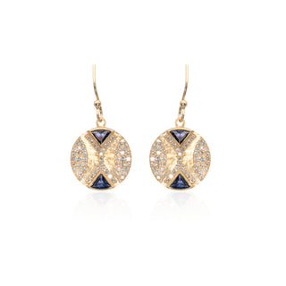 Ezili Blue Sapphire Hourglass Drop Earrings