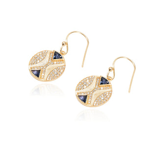 Ezili Blue Sapphire Hourglass Drop Earrings