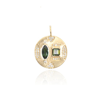 Lakshmi Green Toumaline Medallion Pendant