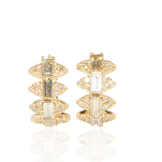 Minerva Mini Grey Diamond Hoop Earrings