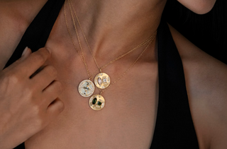 Lakshmi Moonstone Medallion Pendant Necklace (Chain)