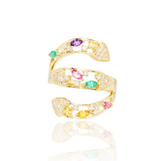 Morrigan Multi Stone Snake Ring