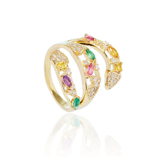 Morrigan Multi Stone Snake Ring