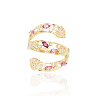 Morrigan Pink Tourmaline Snake Ring