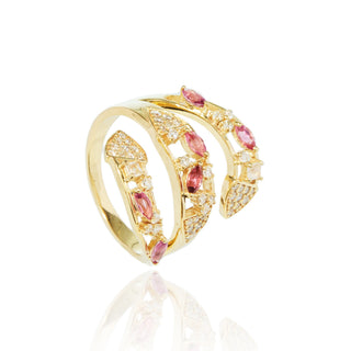 Morrigan Pink Tourmaline Snake Ring