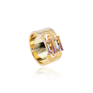Phoebe Ametrine Link Ring