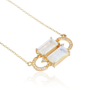 Ratri Moonstone Link Pendant Necklace