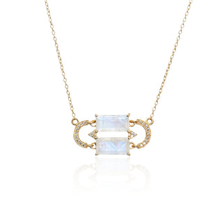 Ratri Moonstone Link Pendant Necklace