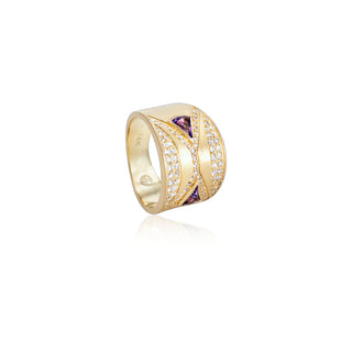 Rosmerta Purple Amethyst Hourglass Ring