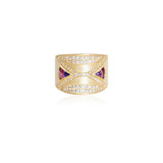 Rosmerta Purple Amethyst Hourglass Ring