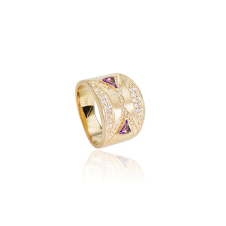 Rosmerta Purple Amethyst Hourglass Ring