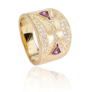 Rosmerta Purple Amethyst Hourglass Ring