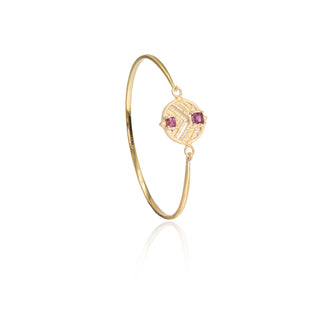 Surya Pink Tourmaline Chevron Medallion Bangle